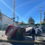 Exceso de velocidad causa otra volcadura en vialidad de Zacatecas