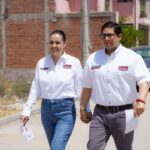 Realizan Jorge Miranda y Maribel Herrera caminata casa por casa