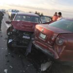 Dos lesionados tras choque en el distribuidor vial hacia Morelos
