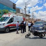 Copiloto de motocicleta resulta lesionada tras percance vial en Guadalupe